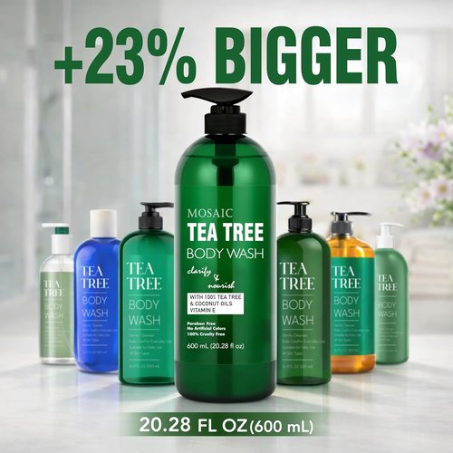 Anatolia Daphne Tea Tree Body Wash - Soothing Gel with Vitamin E for Jock Itch & Eczema | 20.2 FL Oz (Pack of 2)