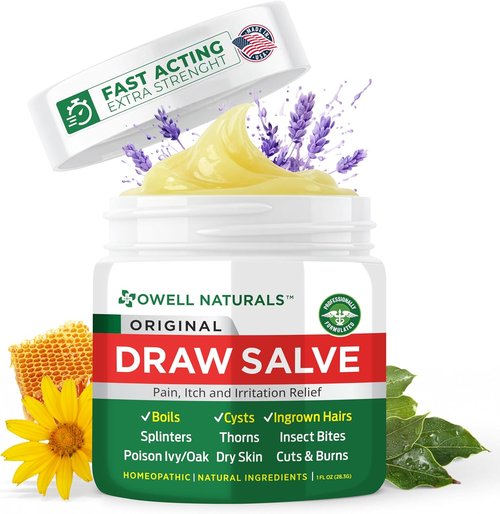 OWELL Naturals Drawing Salve Ointment - Effective Boil & Cyst Removal | Splinter & Bug Bite Relief