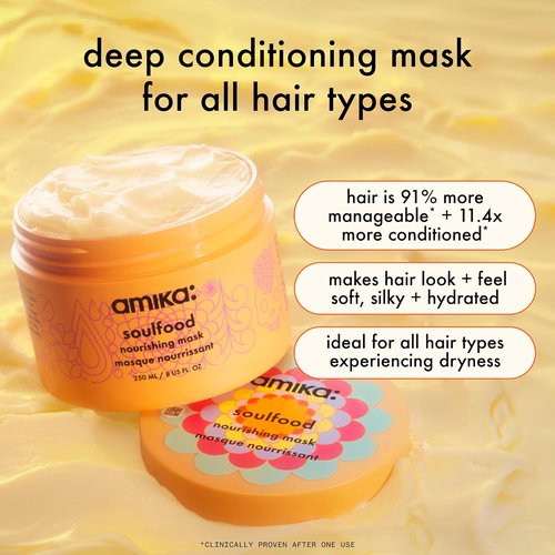 Amika Soulfood Nourishing Mask - Deep Hydration & Repair for All Hair Types | 8.5 oz