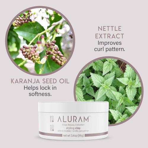 ALURAM Hair Styling Clay - Soft Satin Finish for All Hair Types | Clean Beauty, 3.4 Fl Oz