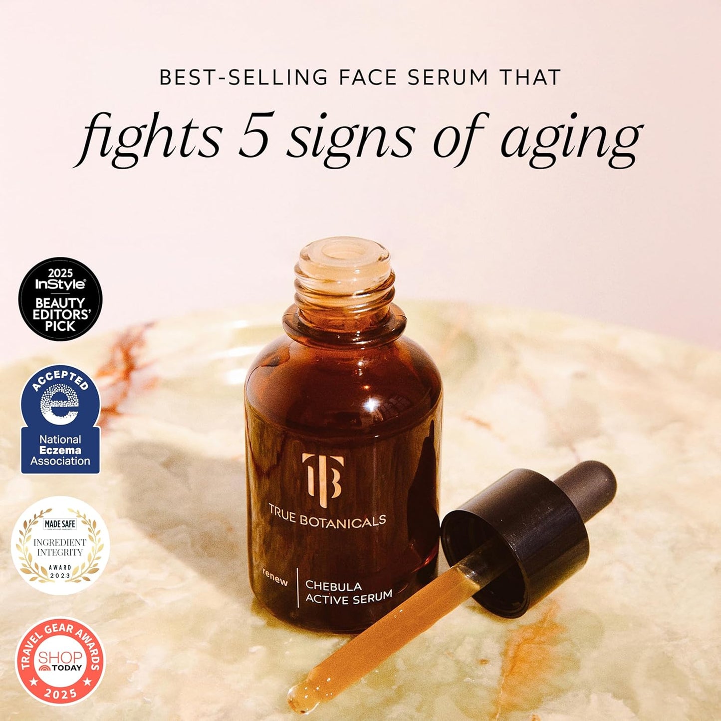 True Botanicals Chebula Active Serum - Anti-Aging Face Serum for Fine Lines & Wrinkles | 1 fl oz | Vegan & Natural