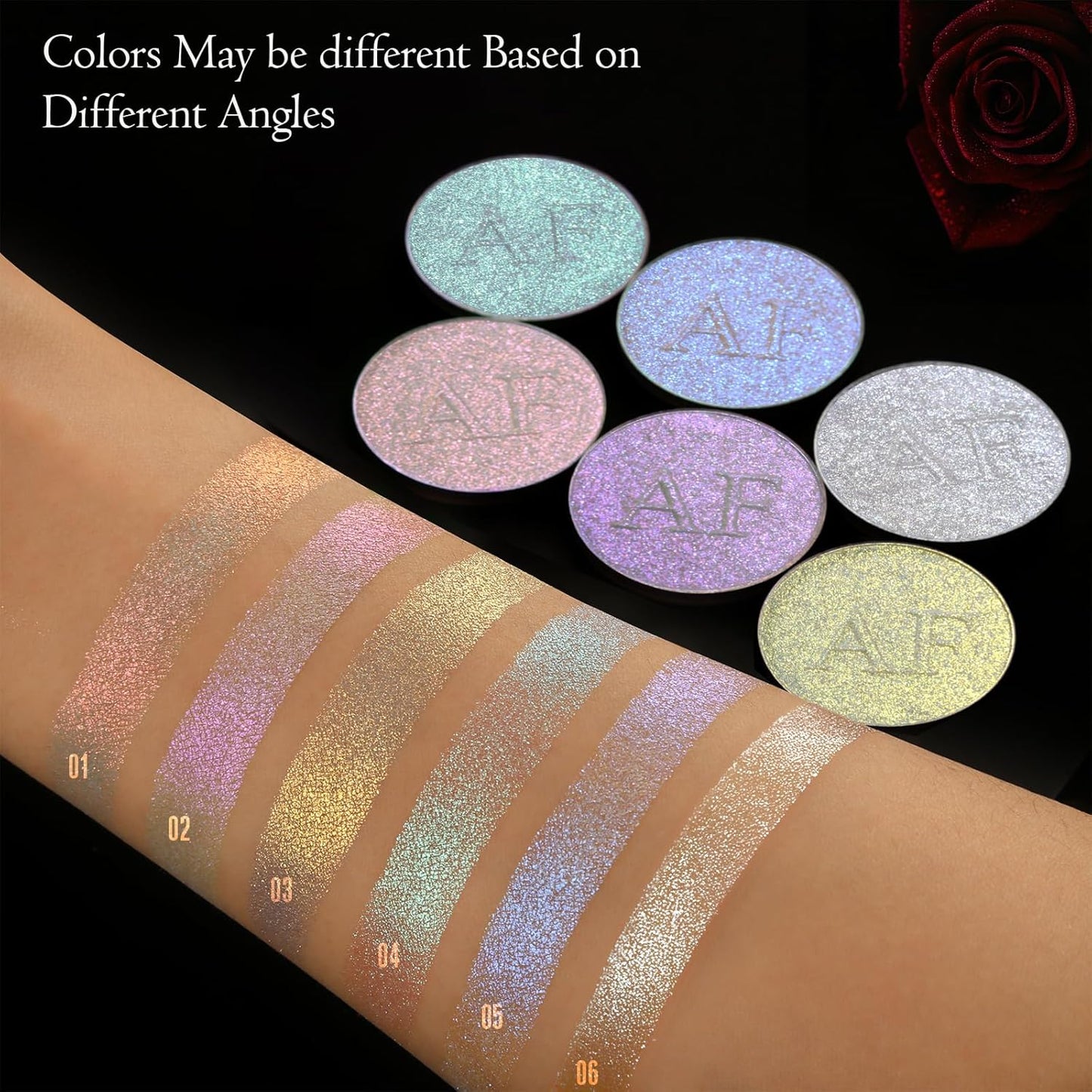 Skiennix Highlighter Makeup Palette - Long-Lasting Formula for Fairy-Like Sheer Glow | Translucent Pink & Silver Shimmer