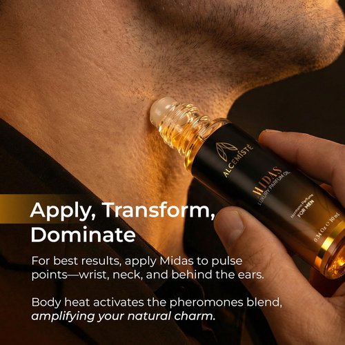 ALCEMÍSTÉ Concentrated Cologne For Men - Long-Lasting Mens Cologne - Pheromones-Infused Oil-Based Perfume For Him - Intense Formula - Travel Size, Rollerball Fragrance - 0.34 oz (10 mL)