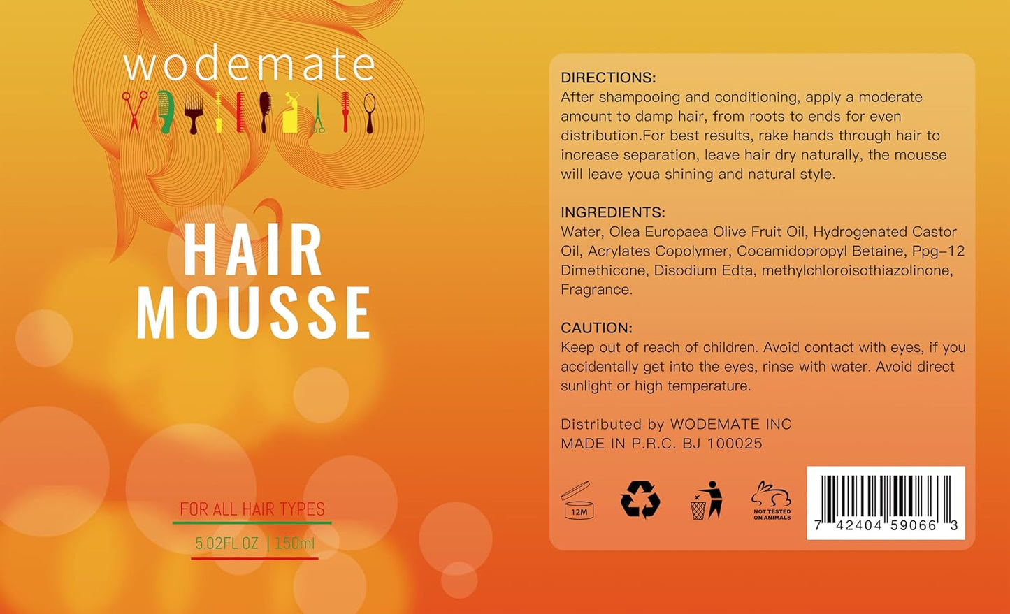 Skiennix Mousse for Curly Hair - Extra Firm Edge Control, Humidity Resistant, 150ml