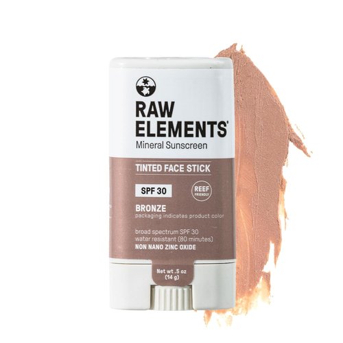 Raw Element Ultra-Moisturizing Face Tint Sunscreen - SPF 30+ | Non-Toxic Mineral Cream, 0.5 oz Bronze