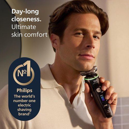 Philips Norelco Shaver i9000 Prestige - Wet & Dry Electric Shaver with SenseIQ Pro Tech | Ink Black, 5 Modes