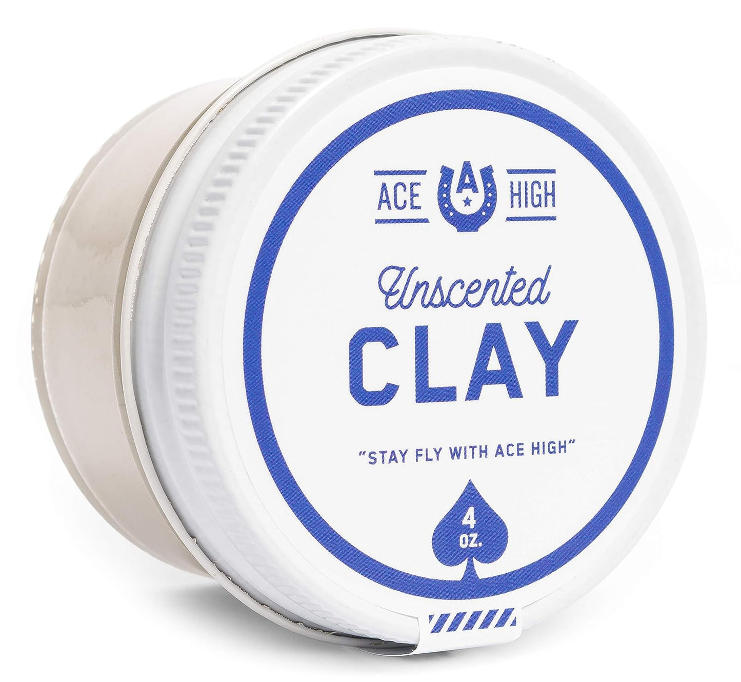 Ace High Hair Clay - Unscented Strong Hold with Satin to Matte Finish | Adds Texture & Thickness, 4oz