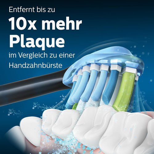 Philips Sonicare Replacement Brush Heads - Premium Plaque Defense, BrushSync Enabled, 4-Pack Black - HX9044/33