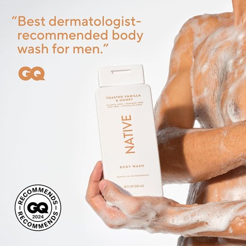 Native Body Wash - Naturally Derived Ingredients for Soft, Hydrated Skin | Toasted Vanilla & Honey, 18 oz
