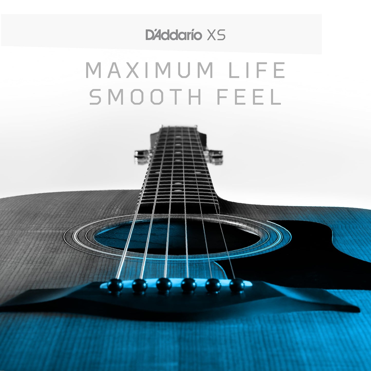 D'Addario Acoustic Guitar Strings, XS Phosphor Bronze Coated, XSAPB1256, Light Top/Medium Bottom Gauge 12-56, 6-String Set, Pack of 1