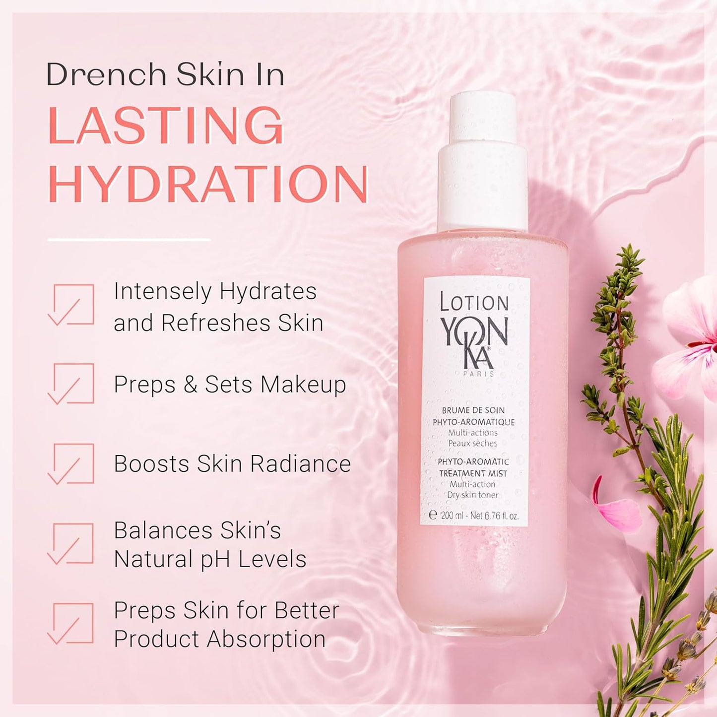 Yon-Ka PS Hydrating Face Toner - Calming Daily Mist with Botanical Extracts for Dry & Sensitive Skin | Alcohol-Free, Minimizes Pores & Redness