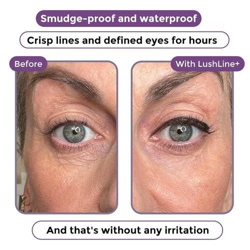 Rumi Cosmetiques LushLine+ Waterproof Eyeliner Pencil - Smudge Proof & Long-Lasting for Sensitive Eyes | Natural Brown