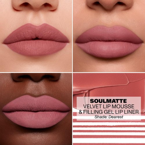 Morphe Soulmatte Velvet Lip Mousse - Air-Whipped Matte Lipstick with Vitamin E for Hydration - Dearest (0.13 Fl Oz)