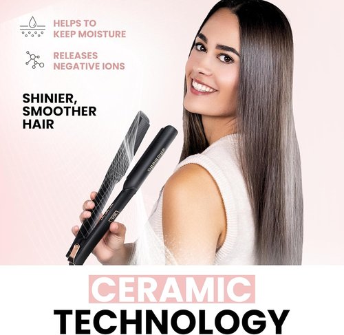 ELLA BELLA® Ceramic Flat Iron Hair Straightener - Professional Digital Display for Precise Temperature Control