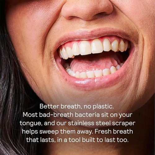 HUPPY Stainless Steel Tongue Cleaner - Reusable Scraper for Fresh Breath & Oral Hygiene | Durable Zero-Waste Tool