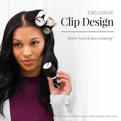 Remington Shine Therapy Hot Rollers Set - Argan Oil & Keratin Treatment for All Hair Lengths
