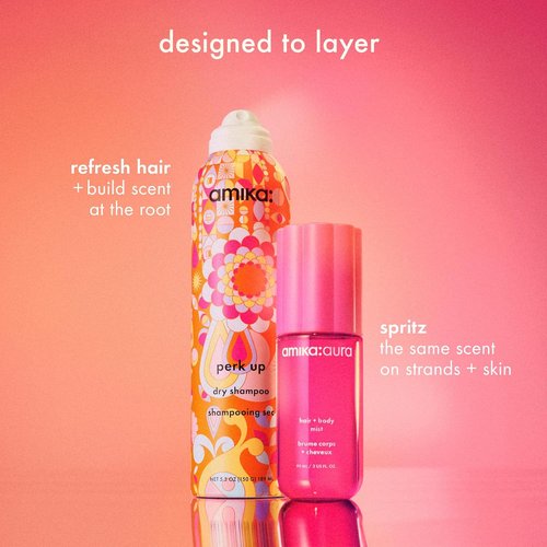 Amika Aura Hair And Body Mist - Pink Grapefruit, Juicy Apricot & Warm Vanilla Scented