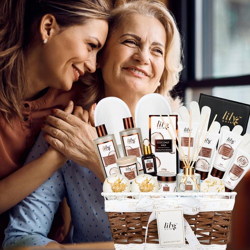 18 Pcs Lily Roy Gift Baskets for Women Beauty & Care Spa Set Birthday Gifts for Mom Men Bath and Body Gift Basket for Women and Men Christmas Spa Kit Spa Gift Basket Idea with Shower Gel, Bubble Bath