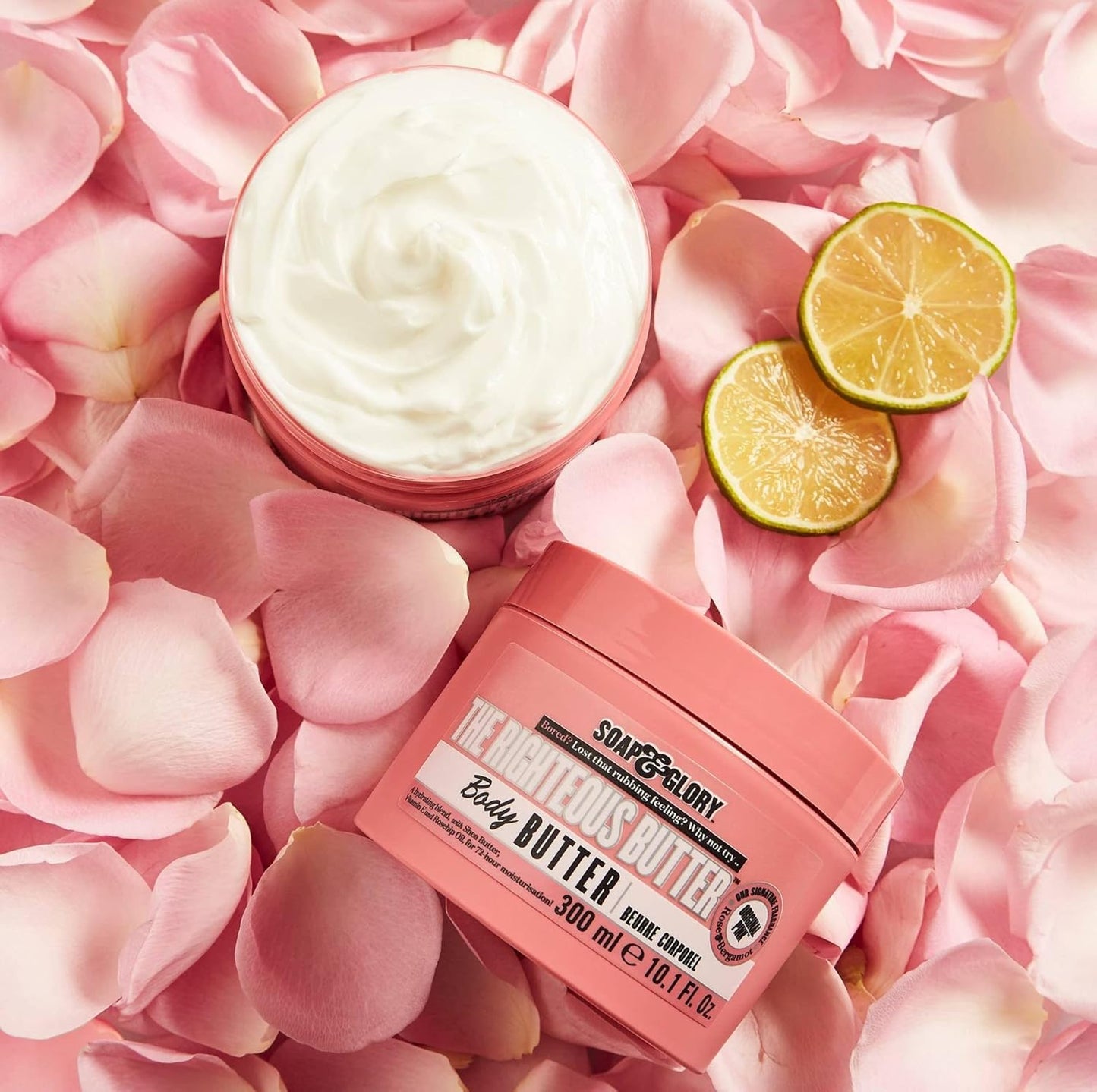 Soap & Glory The Righteous Body Butter - Hydrating Vegan Moisturizer with Shea Butter & Vitamin E | 50ml for Dry Skin