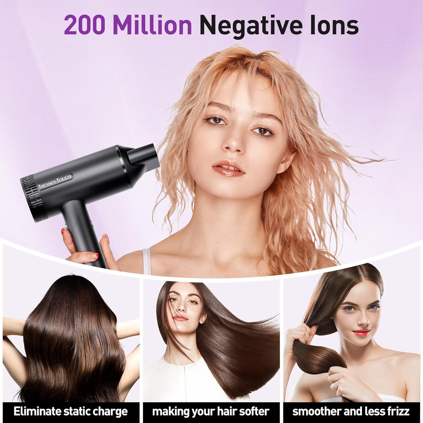 Skiennix Hair Dryer - High-Speed Ionic Blow Dryer with 1600 Watt Motor | Foldable & Lightweight for Fast Drying