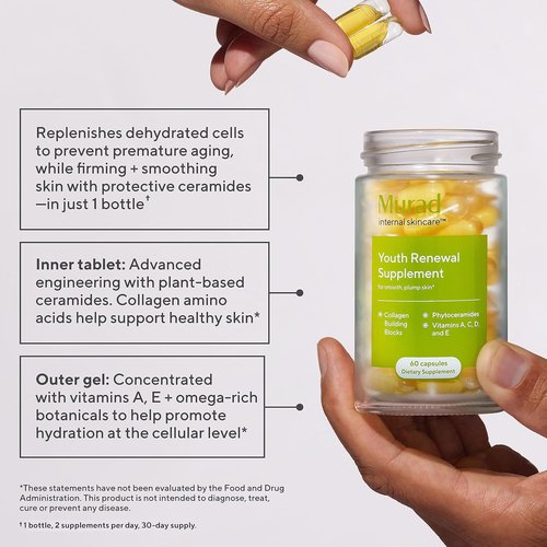 Murad Youth Renewal Supplement - Anti-Aging Beauty Formula for Smooth, Plump Skin | 28 Capsules - 14-Day Supply