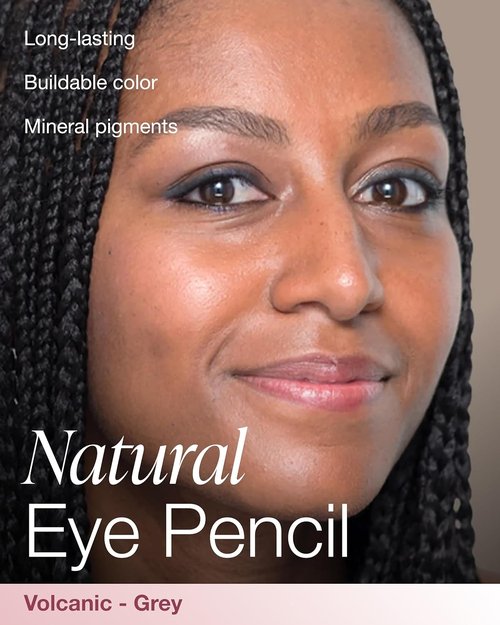 Mineral Fusion Eye Pencil - Grey Volcanic Eyeliner with Chamomile & Vitamin E | Smooth, Long-Lasting, Hypoallergenic