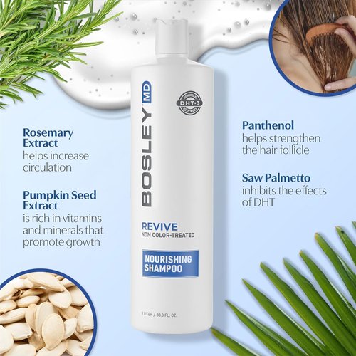 BosRevive Nourishing Shampoo - Restores Thinning Hair & Boosts Scalp Circulation | Sulfate-Free 33.8 Fl Oz