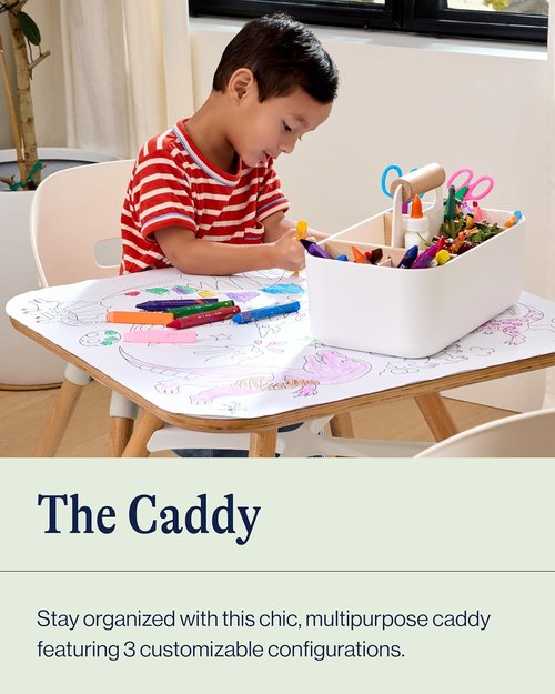 Lalo The Caddy - Versatile Multi-Purpose Storage Solution with Removable Dividers - BPA-Free, Coconut Color