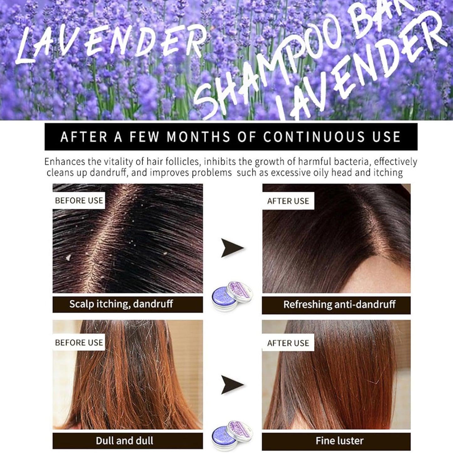 Skiennix Lavender Shampoo Bar - Natural Organic Solution for Gray & Thinning Hair | 2PCS Set