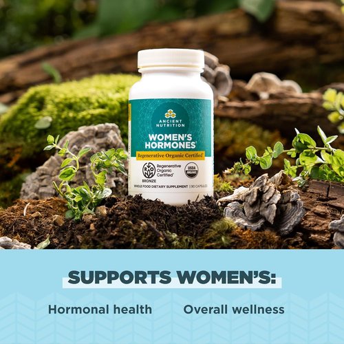 Ancient Nutrition Women's Hormones Capsules - Supports Hormone Health & Digestion | 90 Count, Organic & Gluten-Free