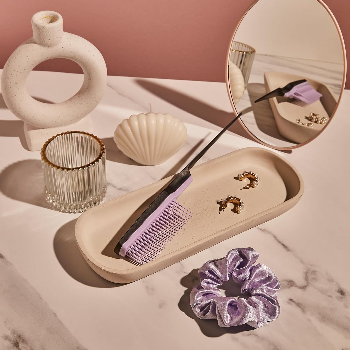 Tangle Teezer Ultimate Volumizer Comb - Two-Tiered Teasing Comb for Volume & Texture | Lilac & Black