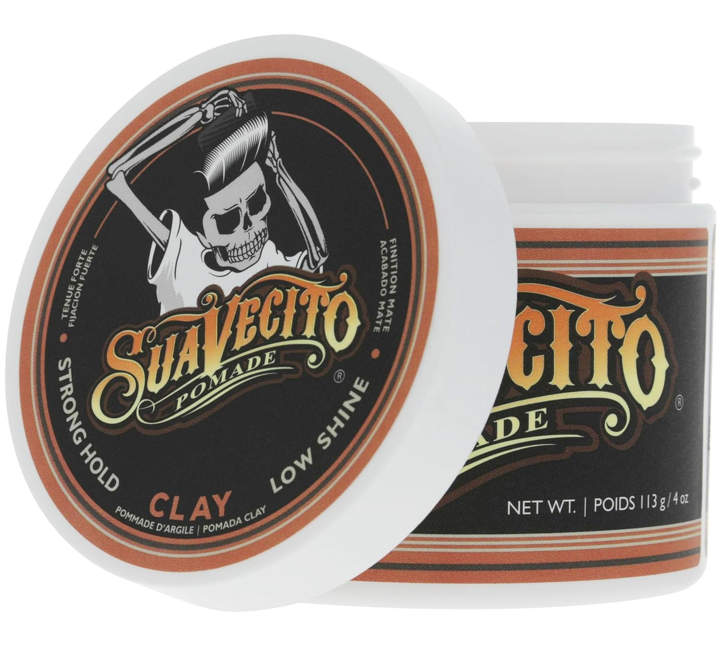 Suavecito Pomade Firme Clay for Men - Strong Hold & Low Shine Matte Finish - 4 oz Professional Hair Styling Clay