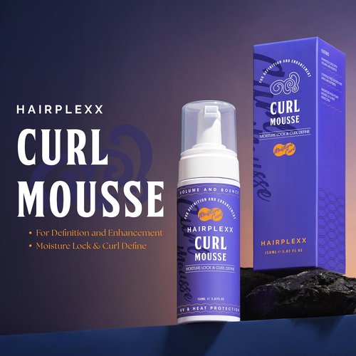 Hairplexx Curl Mousse - Lightweight Anti-Frizz Curl Definition for Wavy & Curly Hair | 5.07 oz