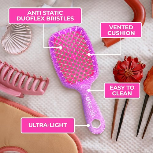 FHI Heat - UNbrush Detangling Brush Combo Pack | Original & Mini Hairbrush for All Hair Types - Pain-Free Styling