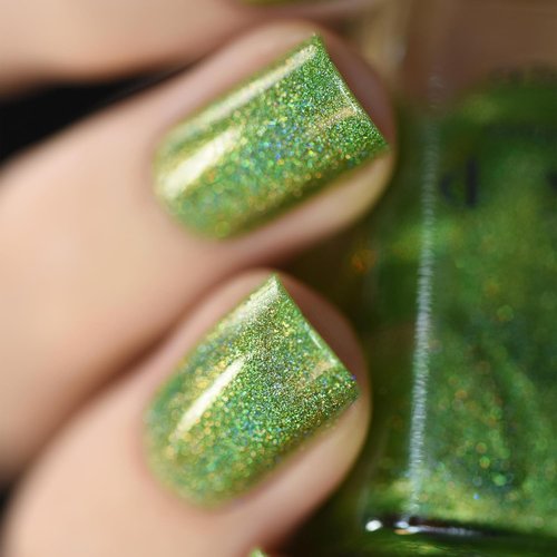 ILNP 1UP Lime Green Holographic Nail Polish - Long-Lasting, Chip Resistant, Non-Toxic & Vegan, 12ml