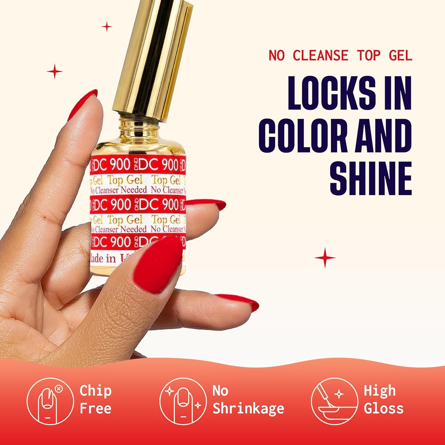 DND Gel Polish Set - UV/LED Base & No Cleanse Top Coat Duo | Professional 0.5 Fl Oz Each