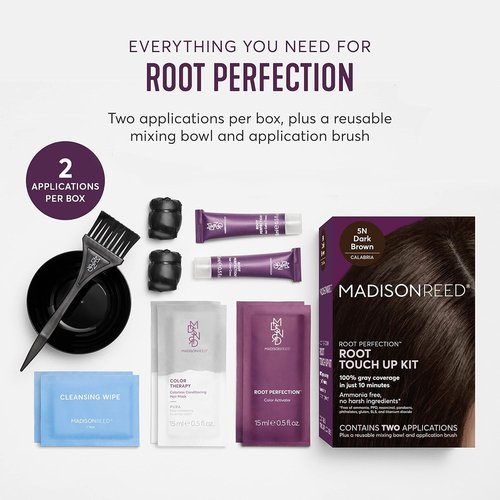 Madison Reed Root Perfection Touch Up Kit - 5N Calabria Dark Brown | 100% Gray Coverage in 10 Minutes, Ammonia-Free