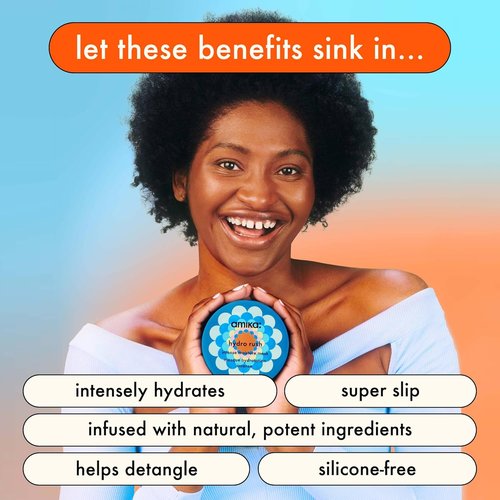 Amika Hydro Rush Intense Moisture Mask - Deep Hydration with Hyaluronic Acid | 8.5 oz
