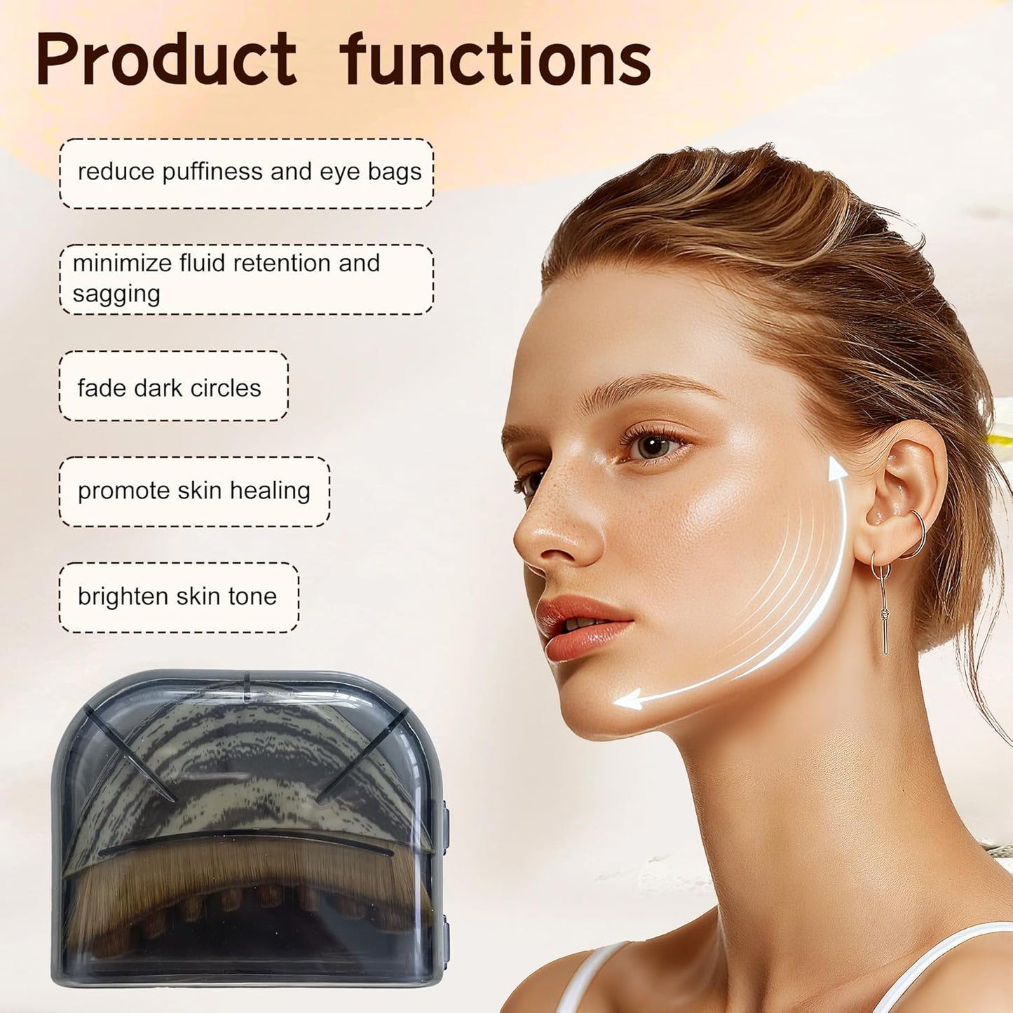 Skiennix Lymphatic Contour Face Brush - Anti-Puffiness Sculpting Tool for Lifting & Detox | Boost Skin Glow