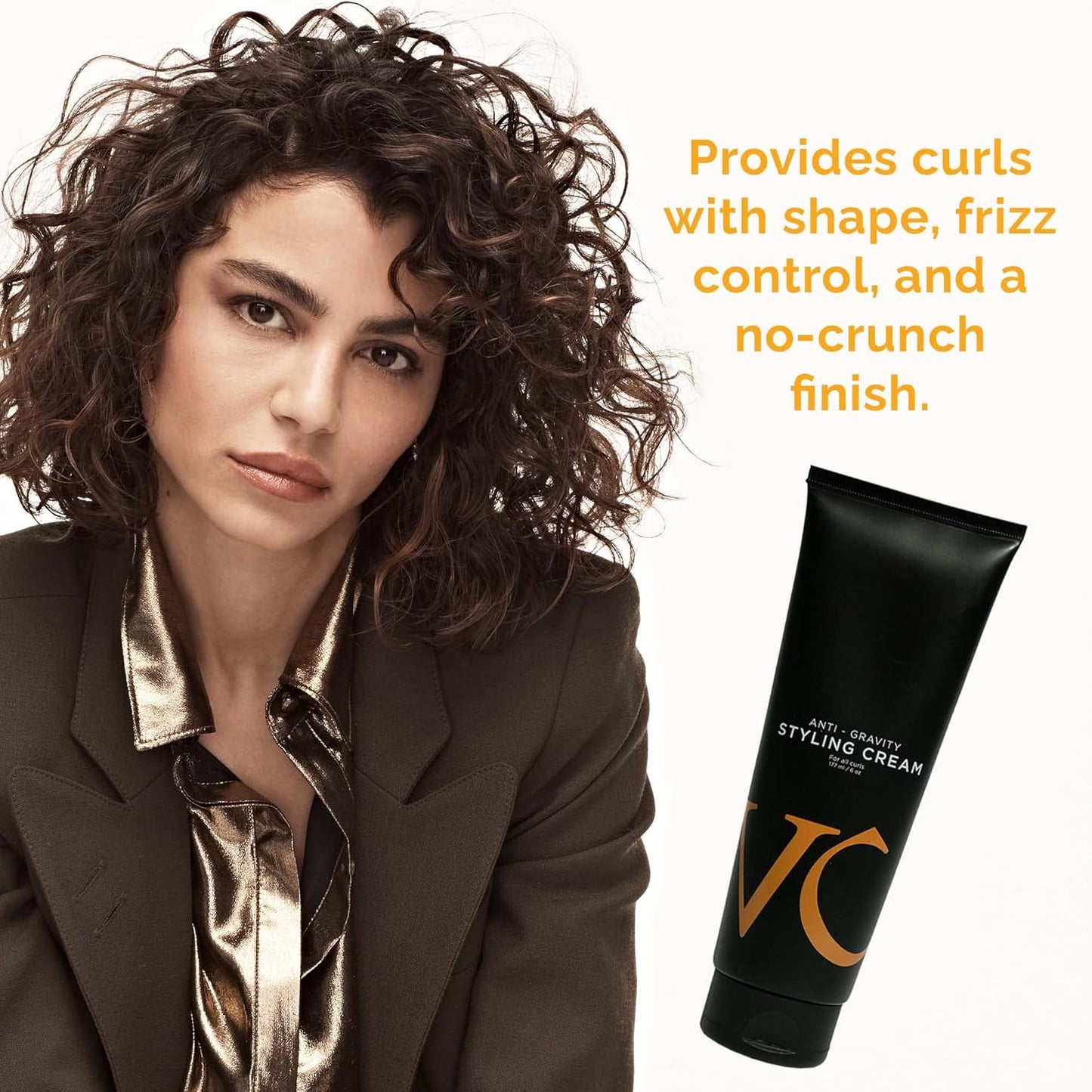 VICIOUS CURL Anti-Gravity Styling Cream - No-Crunch Curl Definer for Wavy & Curly Hair | 6 Fl Oz