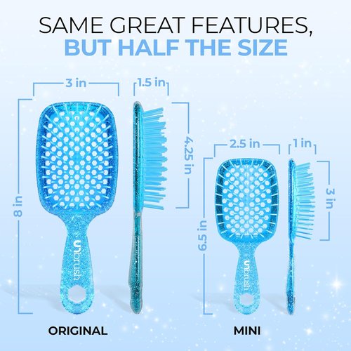 FHI Heat UNbrush Mini Detangler Brush - Pain-Free Brushing for All Hair Types | Durable Anti-Static Bristles