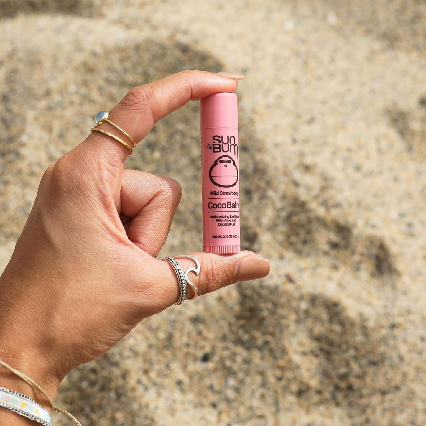 Sun Bum Cocobalm Wild Strawberry - Hydrating Lip Balm with Coconut Oil & Aloe Vera - 0.15 oz Stick