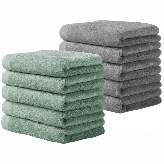Yoofoss Luxury Washcloths Towel Set 10 Pack Baby Wash Cloth for Bathroom-Hotel-Spa-Kitchen Multi-Purpose Fingertip Towels and Face Cloths 10''x10''