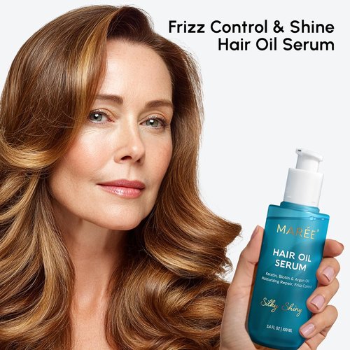 Maree Hair Oil | Frizz Control Serum with Argan Oil, Keratin & Biotin – Nourishing Treatment for Dry, Curly Hair