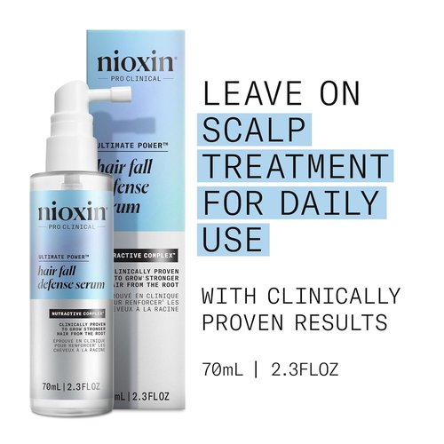 Nioxin Hair Fall Defense Leave-In Treatment - Strengthen Thinning Hair with Niacinamide & Caffeine | 2.3 Fl Oz
