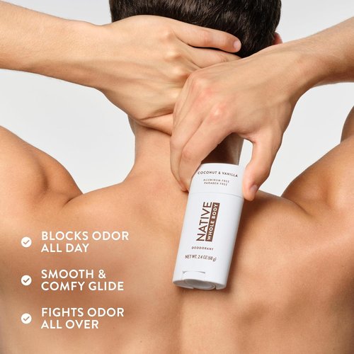 Native Whole Body Deodorant Stick - 72 Hour Odor Protection | Aluminum Free with Coconut Oil & Shea Butter | Coconut & Vanilla