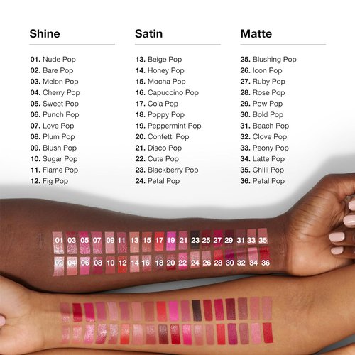 Clinique Pop Longwear Lipstick - Long-Lasting Satin & Matte Finish | Available in 36 Stunning Shades