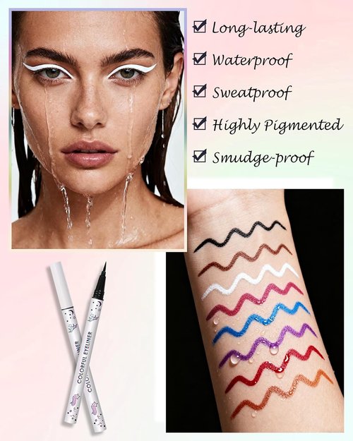 Regine Switzerland Colored Liquid Eyeliner Pen - Black Waterproof, Long-Lasting & Smudge-Proof | Perfect Valentine’s Day Gift