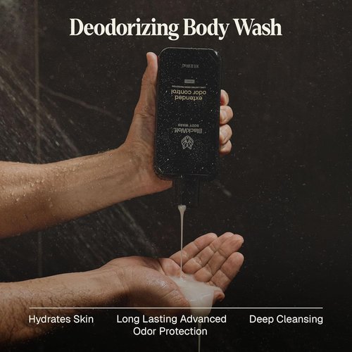 Black Wolf Deodorizing Body Wash for Men - Long-Lasting Hydrating Shower Gel - Clean Agave Scent, 16 Fl Oz