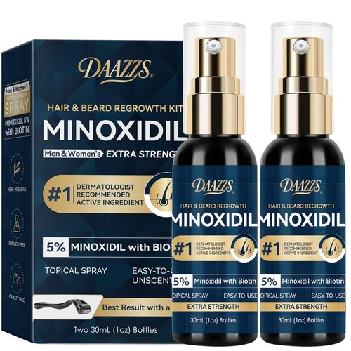 Regine Switzerland 5% Minoxidil Hair Growth Spray Kit - Extra Strength Treatment for Thinning Hair & Beard - 2PCS